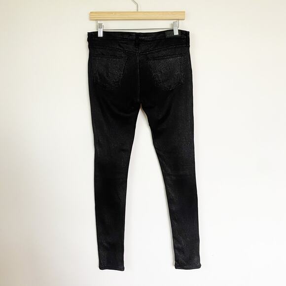 AG Adriano Goldschmied The Legging Super Skinny Silver Glitter Pants 30 - Picture 5 of 8